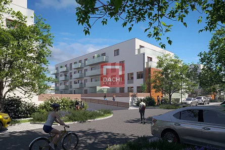 Prodej novostavby bytu F1.108 – 2+kk 49,7 m² s balkonem 10,9 m², Olomouc, Byty Na Šibeníku II.etapa