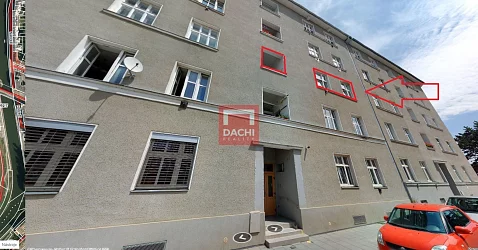 Pronájem cihlového  bytu 1+1  v dosahu centra města na ulici Šmeralova v Olomouci